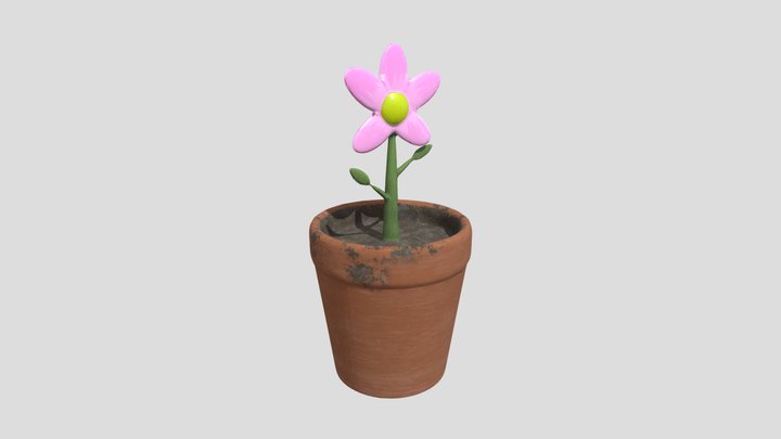 Flor en maceta 3D Model