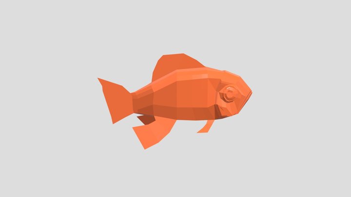 Low Poly Goldfish 3D Model