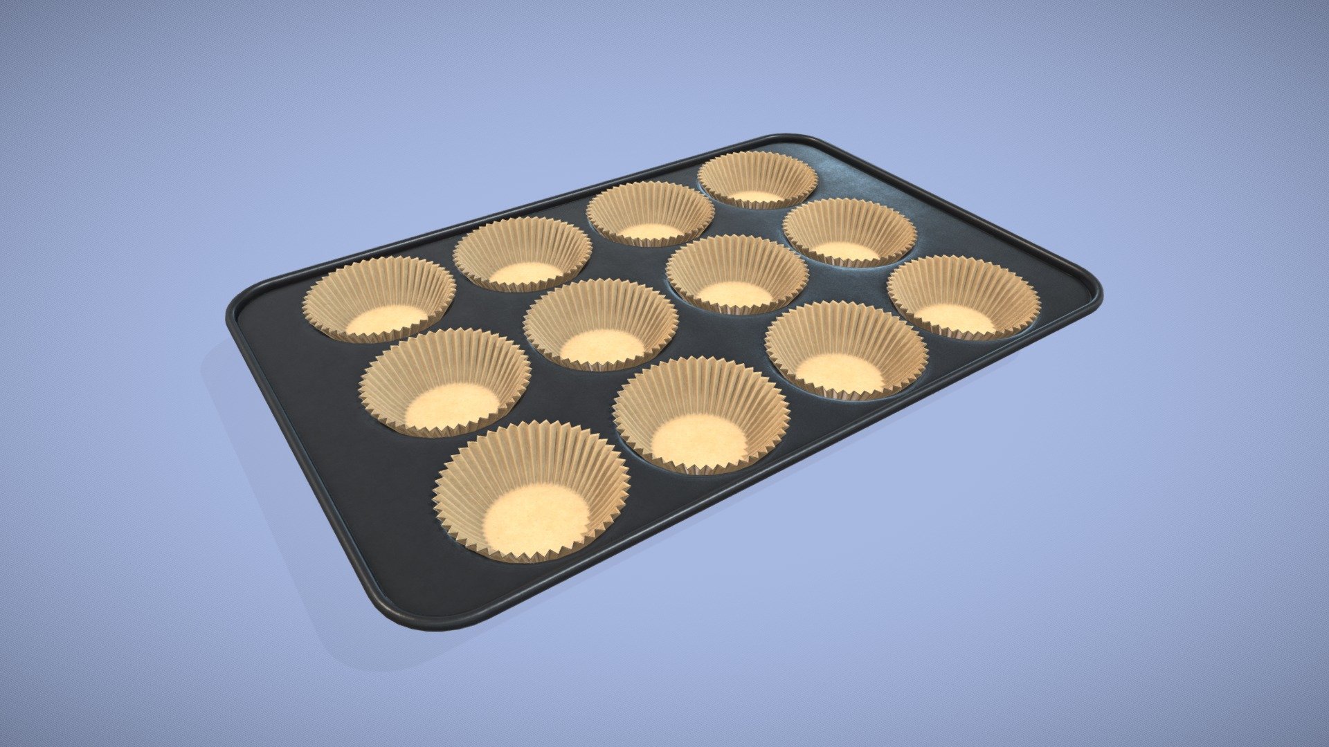 Nonstick 12cup Muffin and Cupcake Pan Buy Royalty Free 3D model by