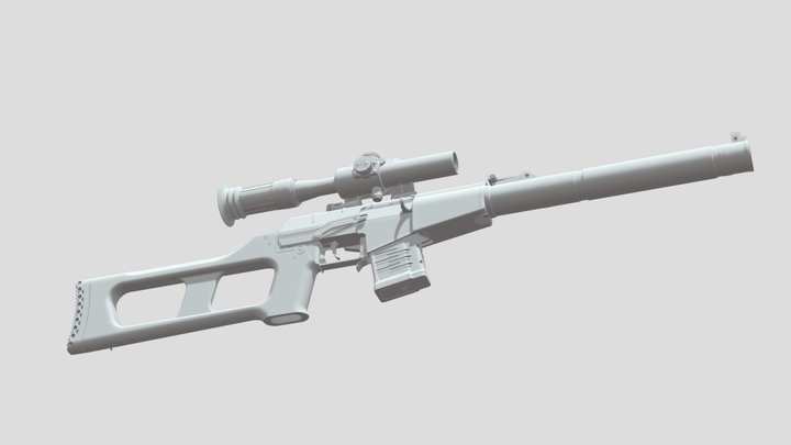 3D model of the VSS Vintorez (6P29) 3D Model