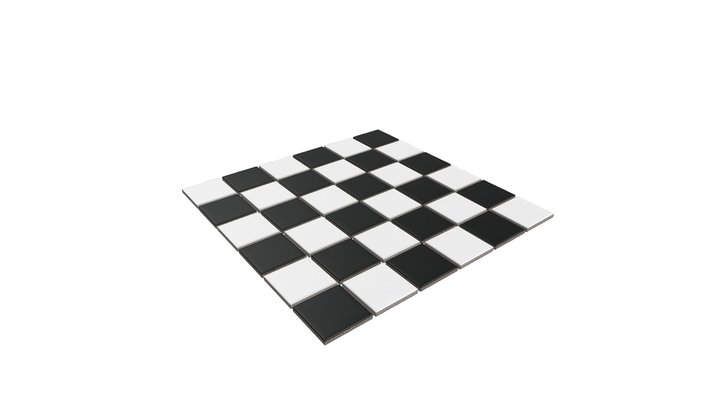 Square White and Black Mat 3D Model