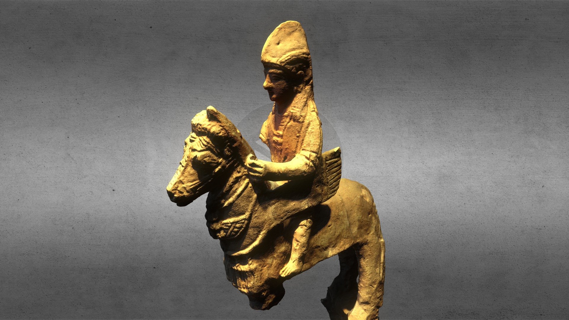Asyrien Rider statue — Sketchfab embed 3D viewer