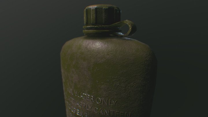 Post-apocalyptic water canteen 3D Model