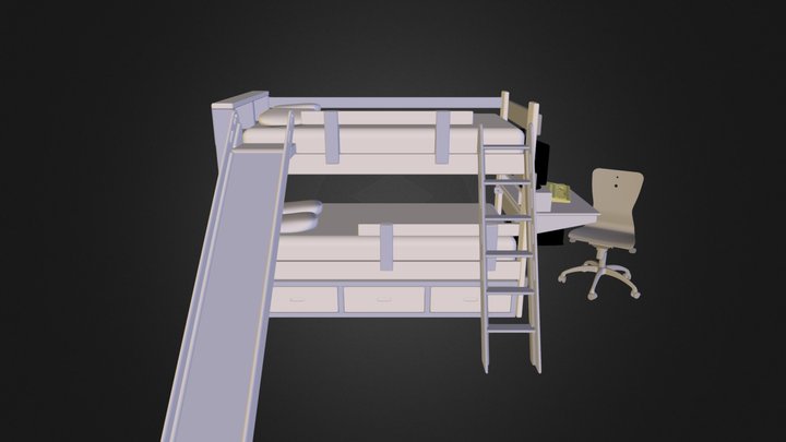 Twin / Twin Bunk Bed 3D Model