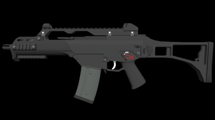 Low poly Firearm: HK G36C Free 3D Model