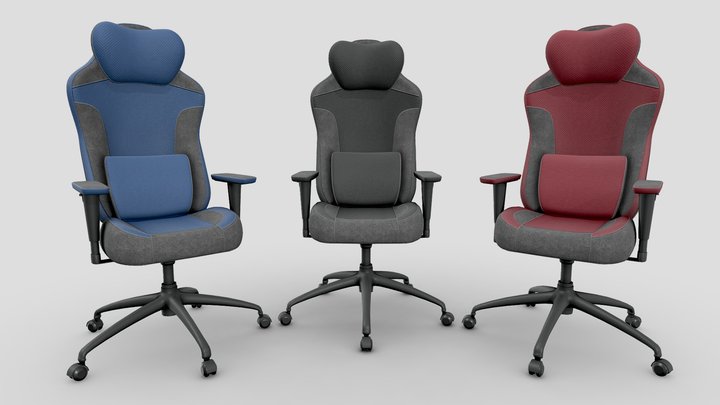 Gaming Chair In 3 Colors 3D Model