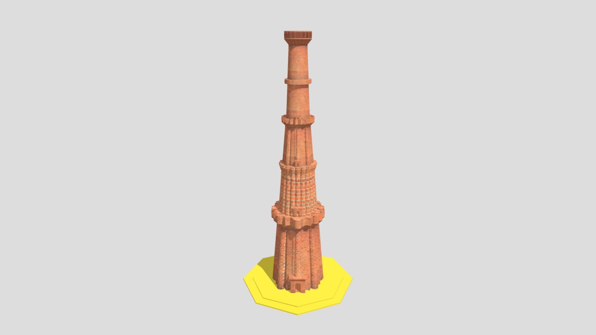 Qutub Minar 3d Model - 3D model by piyushdubey [c4b7d16] - Sketchfab