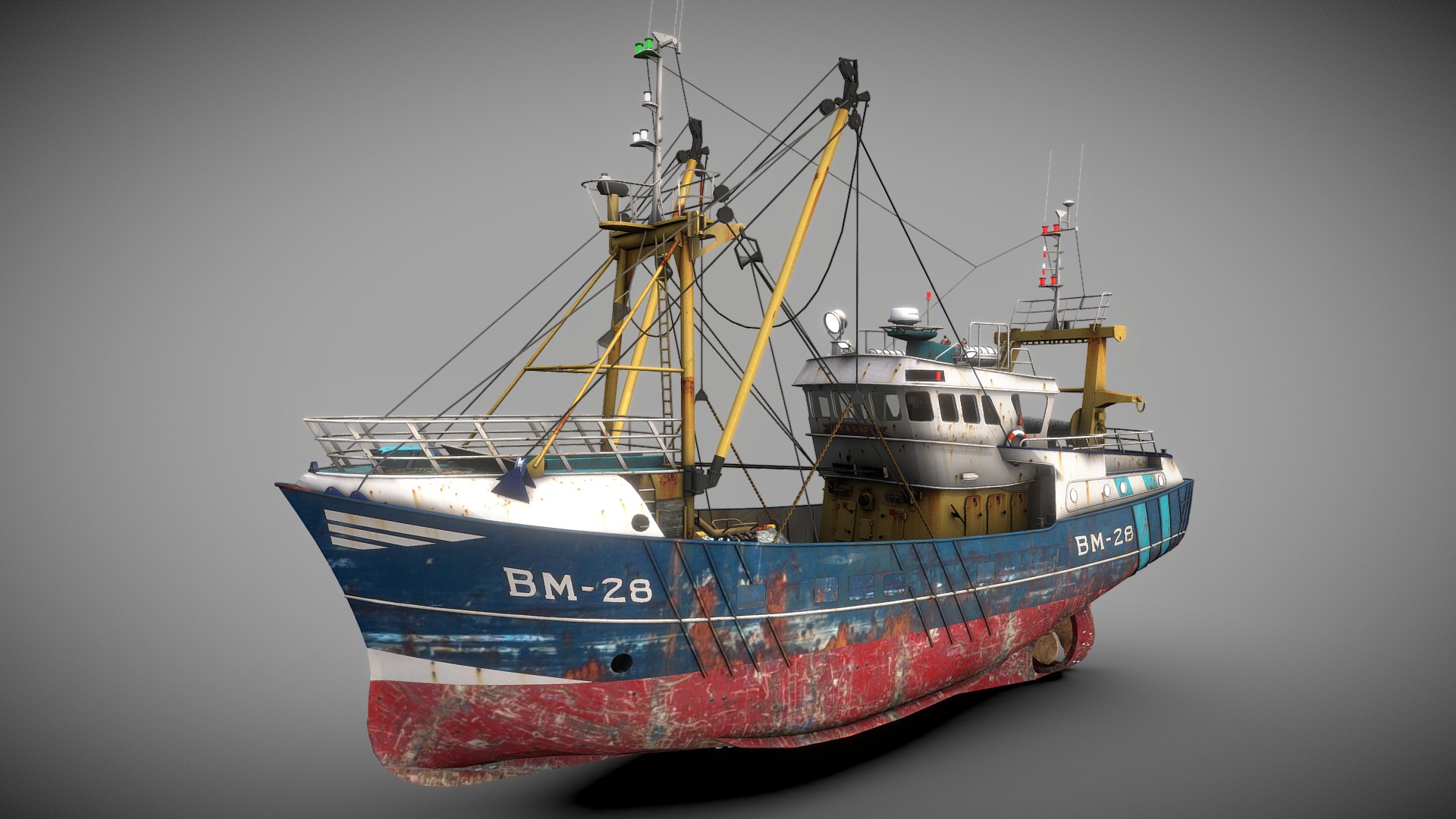 3D model Trawler Sea Lady - This is a 3D model of the Trawler Sea Lady. The 3D model is about a boat in the water.