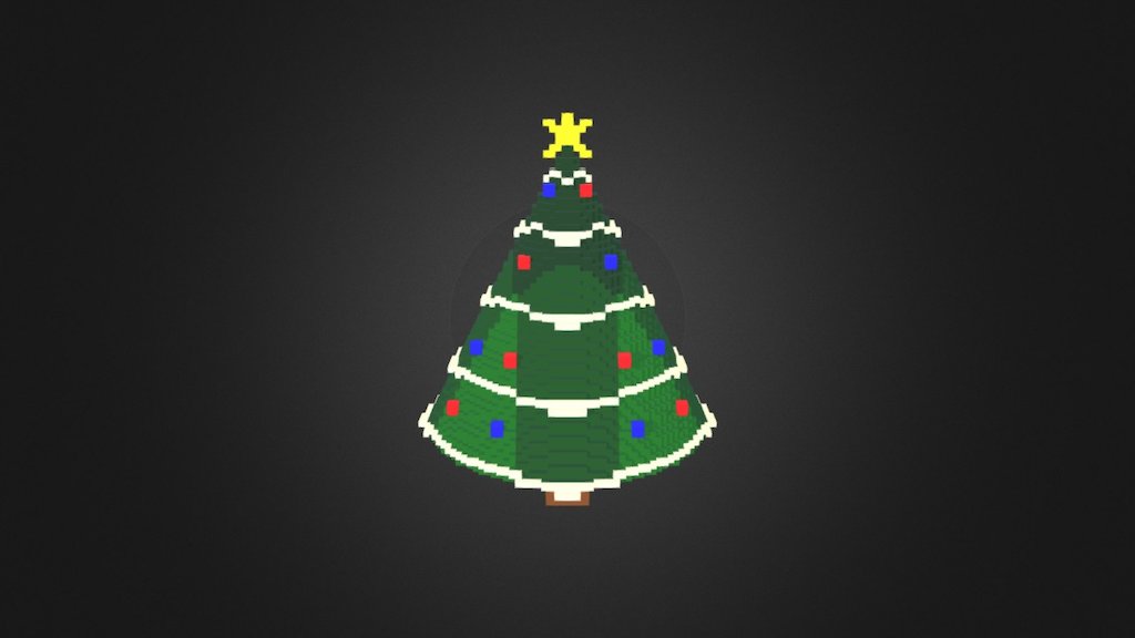 Merch Voxel Christmas Tree 2016 3D model by