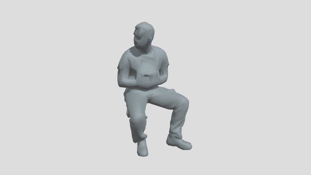 Lowpoly Construction Worker Sitting