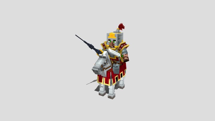 Villager Knight RED 3D Model