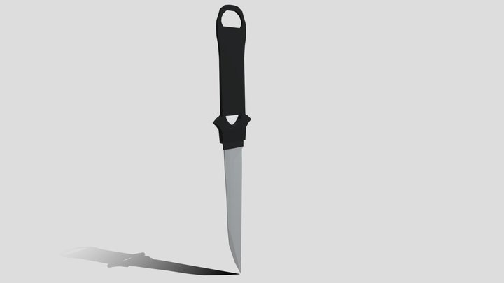 Low Poly Count Combat Knife 3D Model