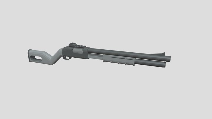 Remington 870 Low Poly 3D Model
