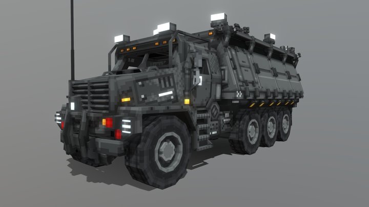 [blockbench]Heavy transport vehicle 3D Model