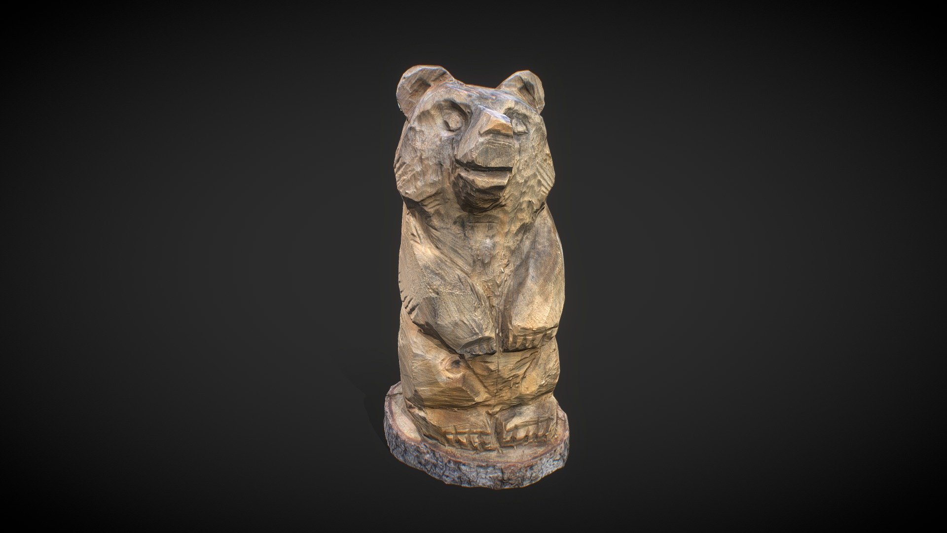 Wood carving sculpture *Mishka*, photogrammetry
