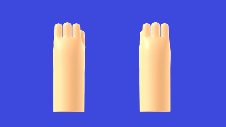Cartoon Hands Rigged Illustration 9 poses 3D Model