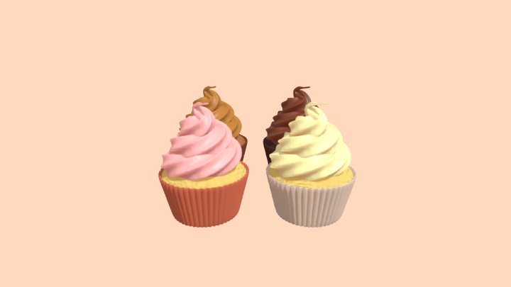 Cupcake Set 3D Model