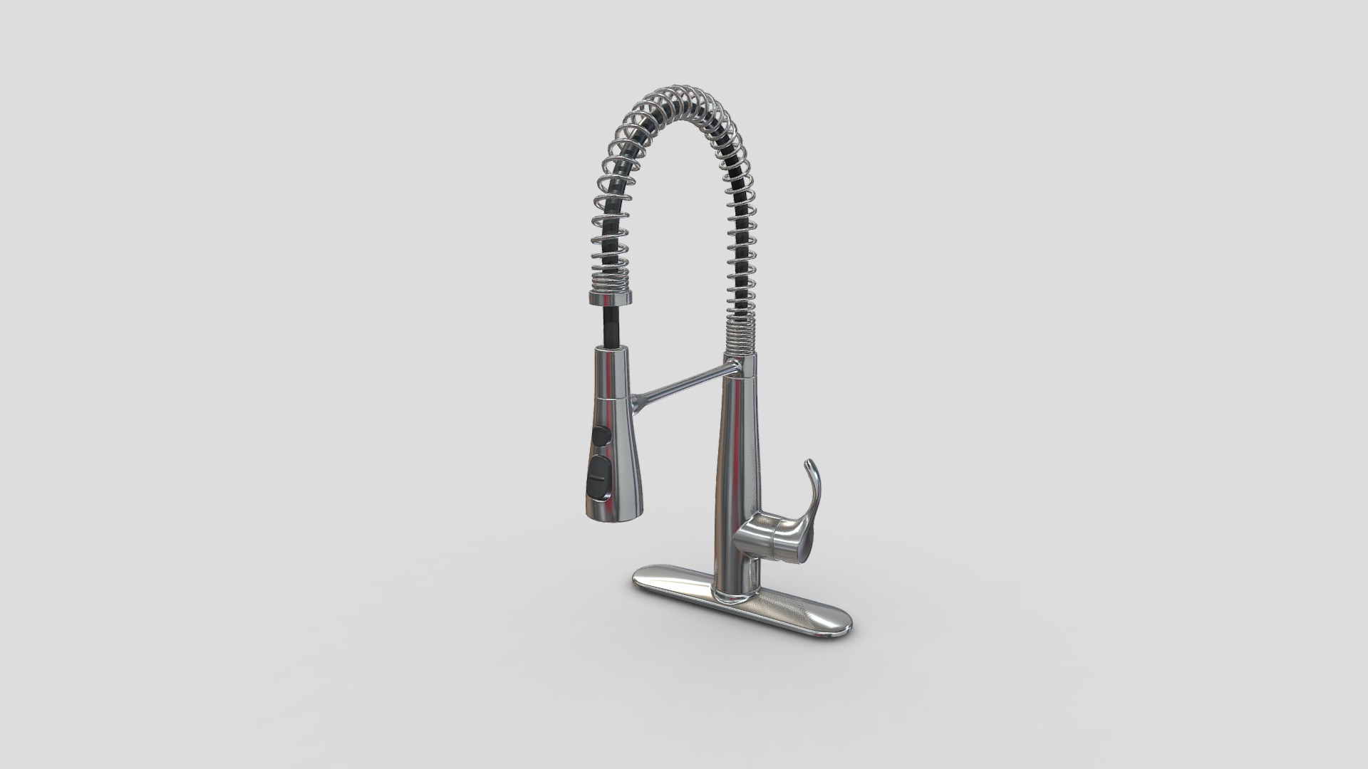 3D model Faucet Two - This is a 3D model of the Faucet Two. The 3D model is about a silver and black chain.