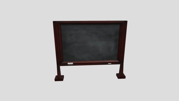 Chalkboard -Stand Alone with Dark Cherry Frame 3D Model