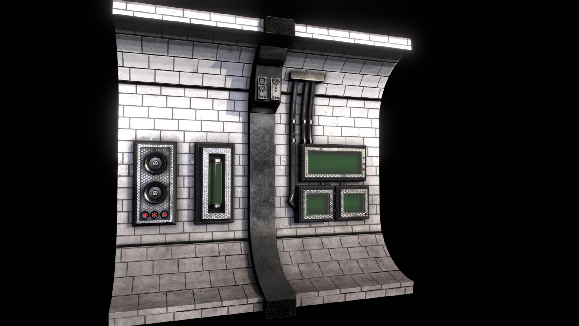 3D model Sci-Fi corridor - This is a 3D model of the Sci-Fi corridor. The 3D model is about a screenshot of a video game.