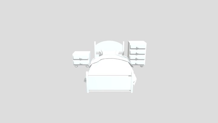Free 3D Kids Bed Set Model 3D Model