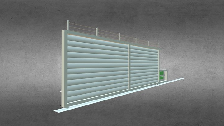 FDC StrongWeld Airfoil Security Gate (Louvred) 3D Model