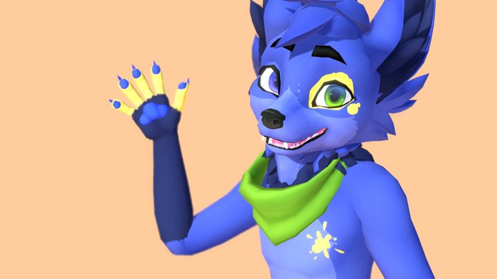 Pringle Fox VrChatAvatar 3D Model