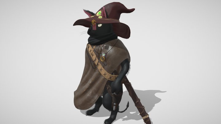 Medieval Cat Witcher 3D Model