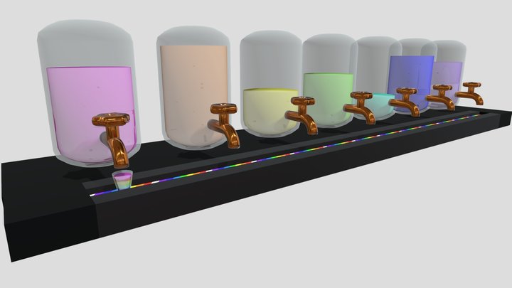 3December Day 13: Colorful Fizzy Drinks 3D Model