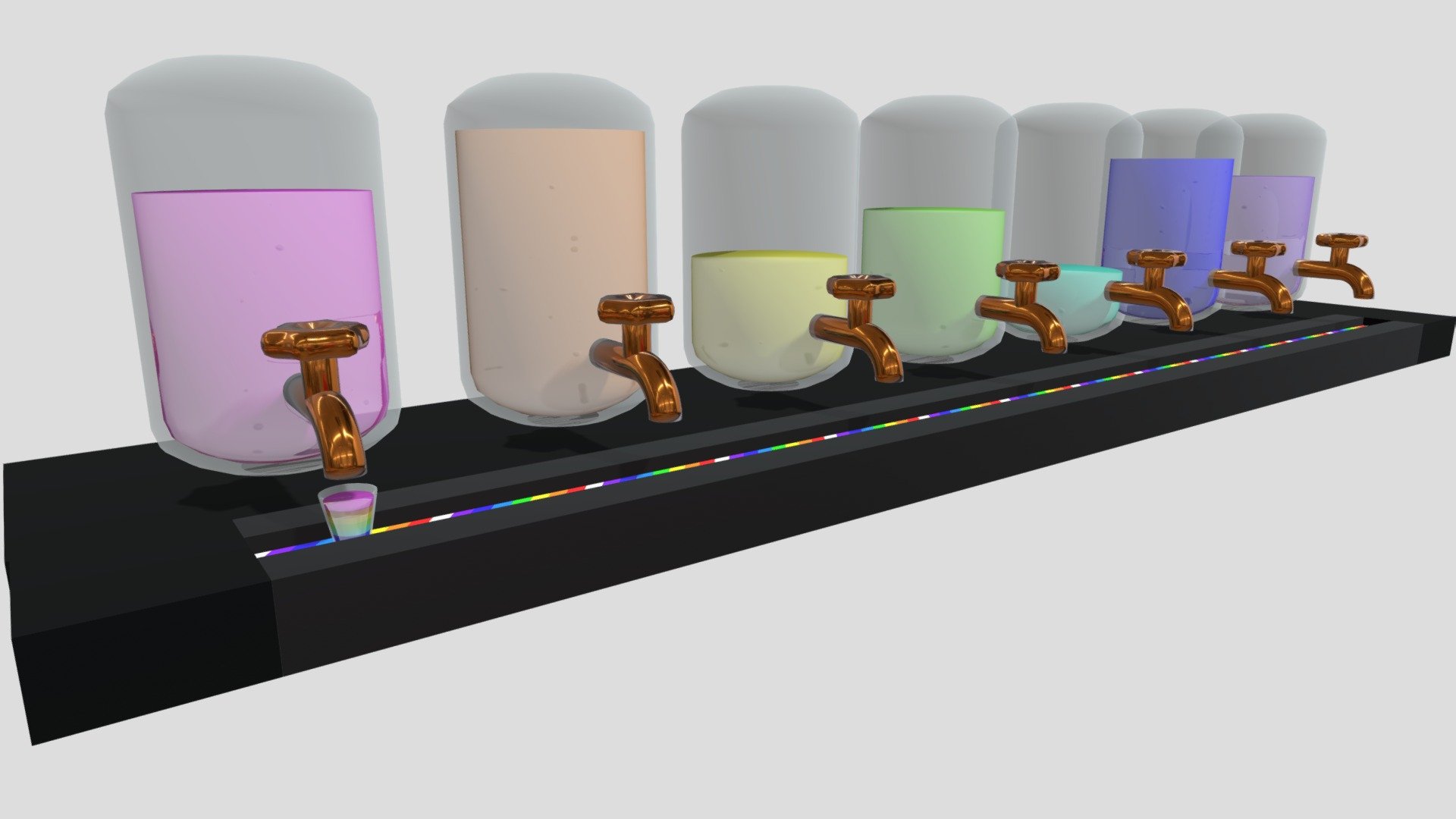 3December Day 13: Colorful Fizzy Drinks - Download Free 3D model by ...
