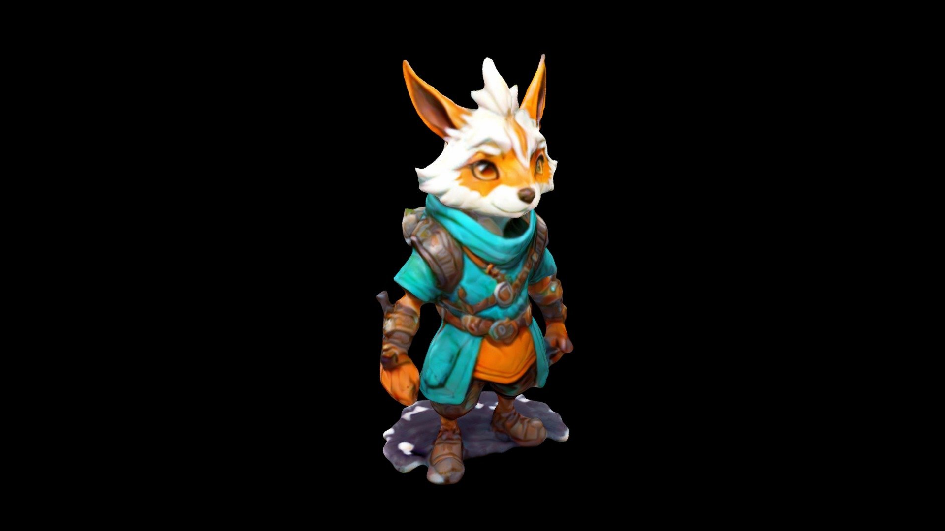 a white fox dressed as a traveler the fox is wea - Download Free 3D ...