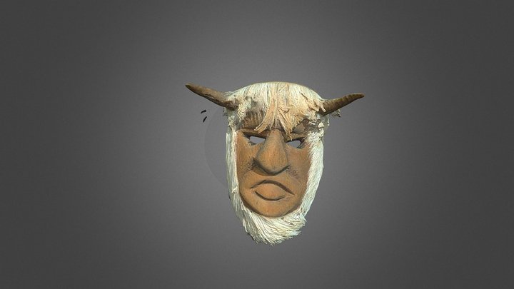 Mask with hair 3D Model