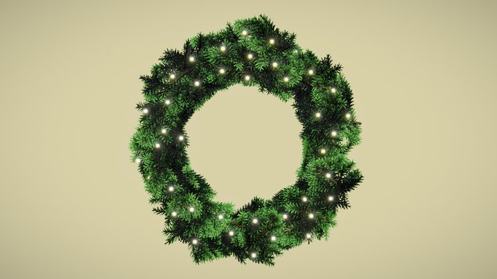 Decorative Christmas Wreath 3D Model