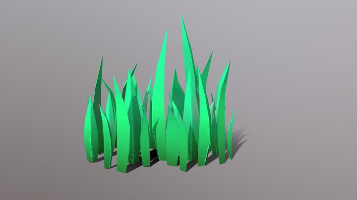 Stylized Hand-Painted 3D Grass Clump – Free 3D Model STL