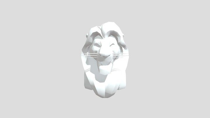 Mufasa Bust Origami 3D Model