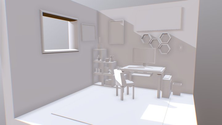 Low Poly Room 3D Model