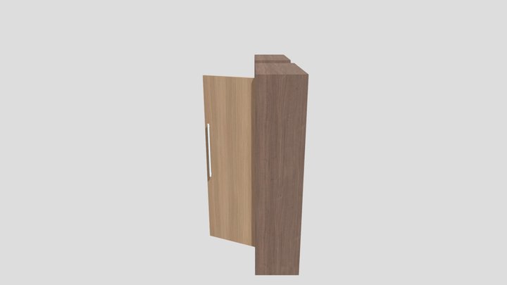 Modern Wooden Wardrobe – Low Polygon 3D Model 3D Model