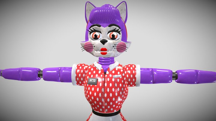 Five nights at Candy's - LowPoly CandytheCat model by BaxtheBat on