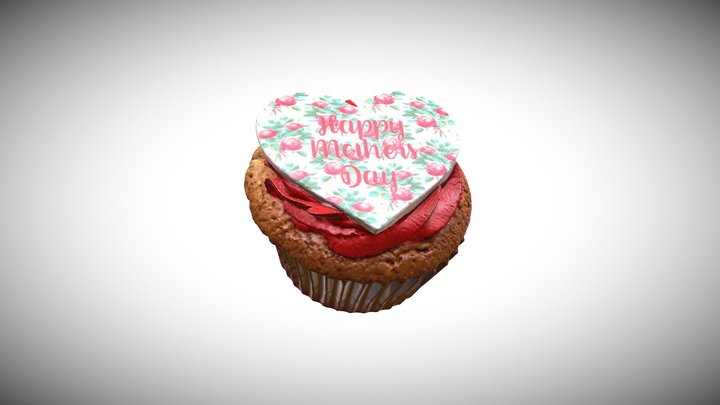 Mothers Day Cupcake 3D Model