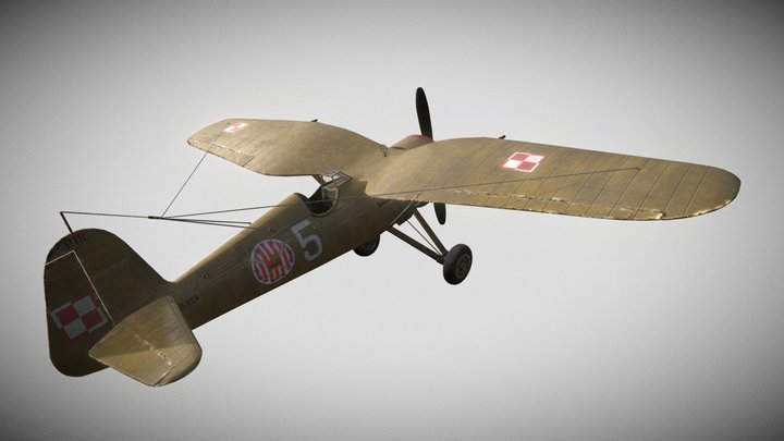 PZL P.11 - a Polish fighter aircraft 3D Model