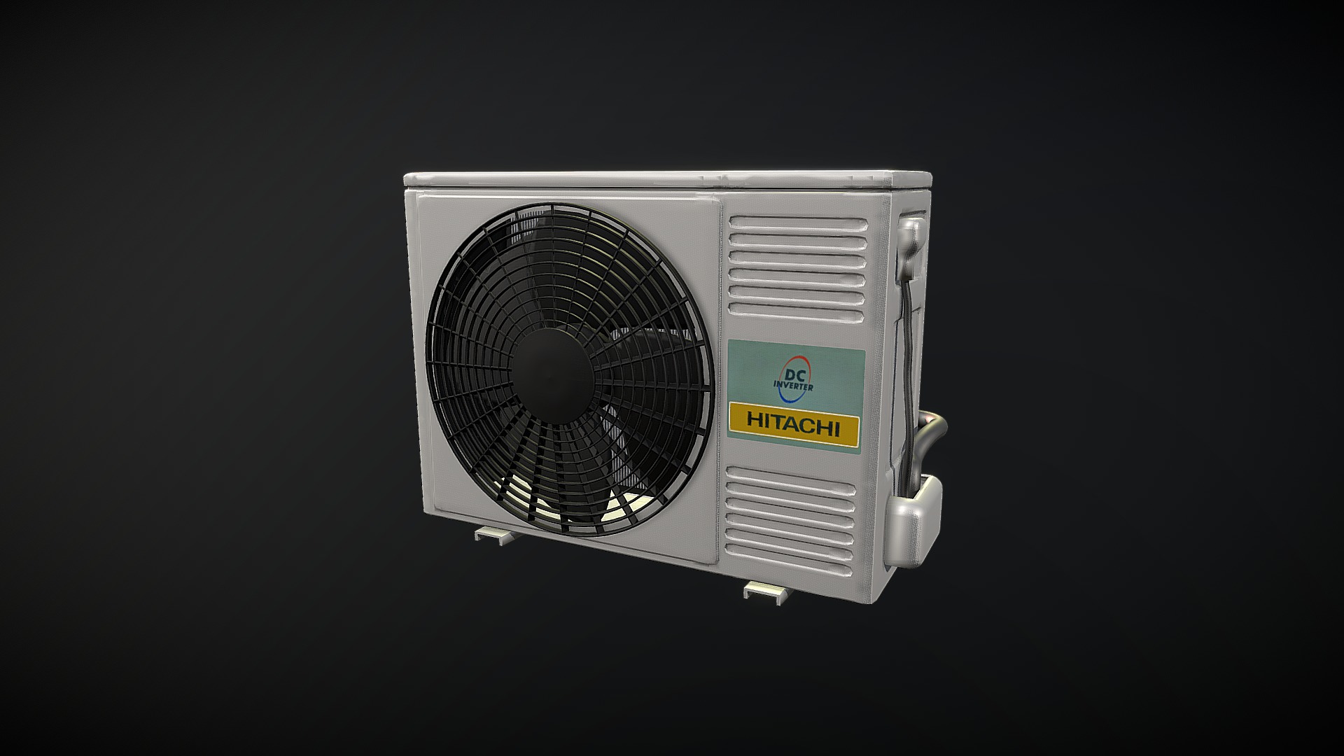 3D model Air Conditioner  "HITACHI" - This is a 3D model of the Air Conditioner  "HITACHI". The 3D model is about a fan with a fan.