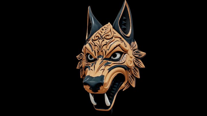 Wolf Tribal Mask Animal Sculpture – Modello 3D gratuito STL