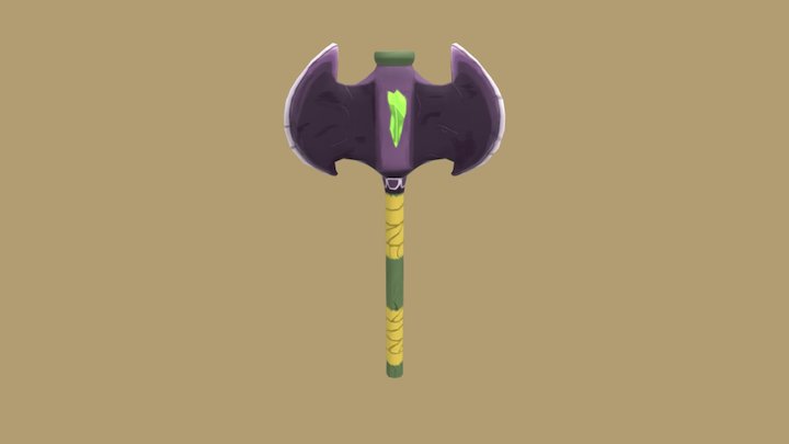 Fantasy Battle Axe 3D Model