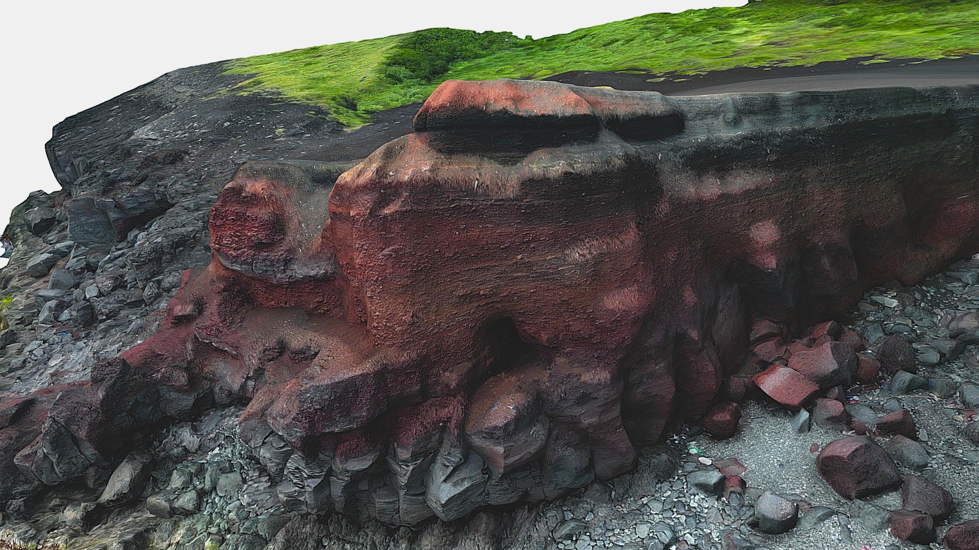 新鼻新山 Scoria Hill in Miyakejima island — Sketchfab embed 3D viewer