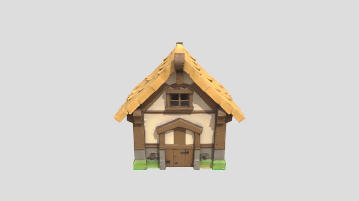 low poly small medieval cottage 3D Model