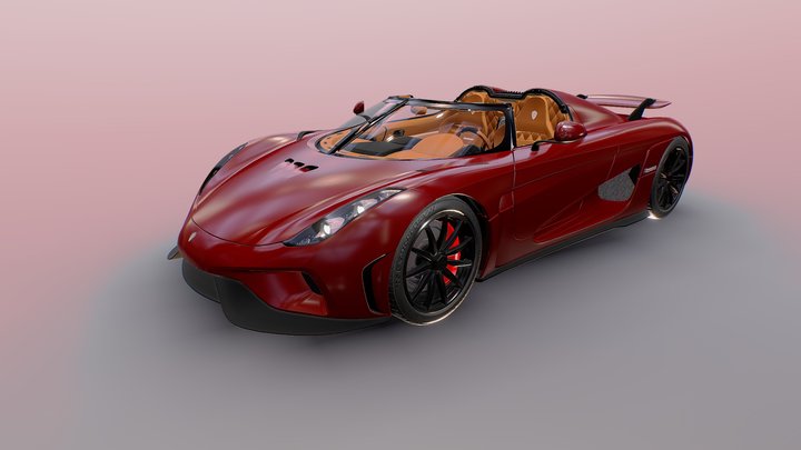Koenigsegg Regera | Metallic Red | 3D Model
