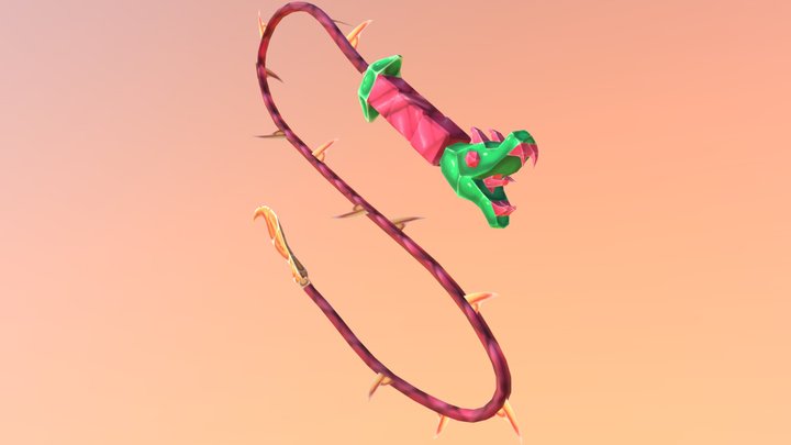 Low Poly Snake Whip 3D Model