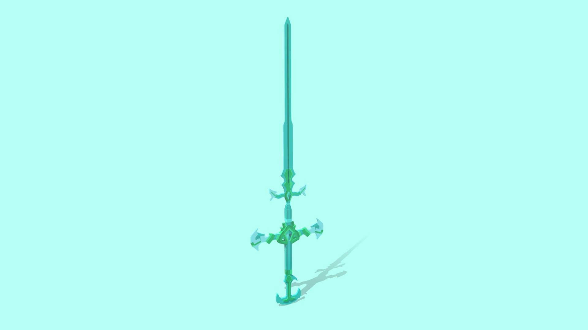 Crystal Sword - Fantasy RPG Minecraft item - Download Free 3D model by ...