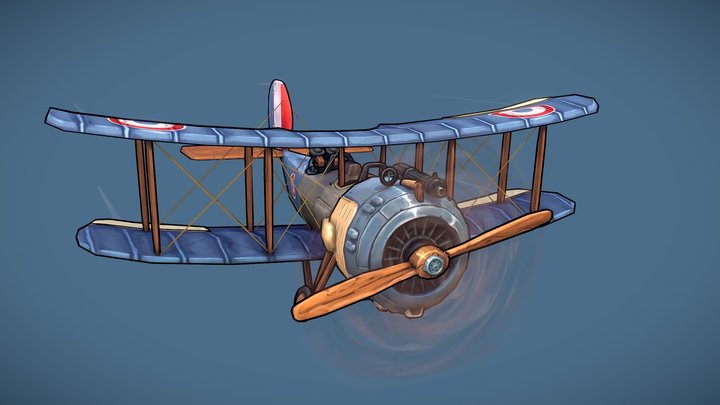 Stylized WW1 Plane 3D Model