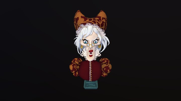 GrandMother Wolf Statue 3D Model
